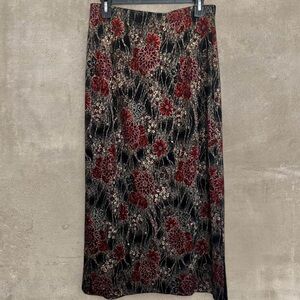 Mirasol Floral Black and Red Maxi Skirt